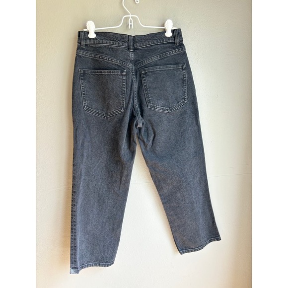 Asos Design Womens Straight Jeans High Rise Stretch Denim Washed Black Size 28 - Picture 2 of 3